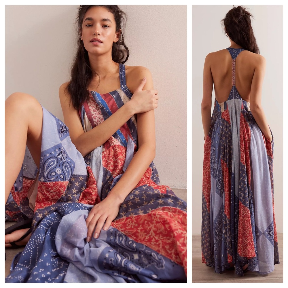 FP We The Free Heritage Maxi Dress in Americana Combo XS/S